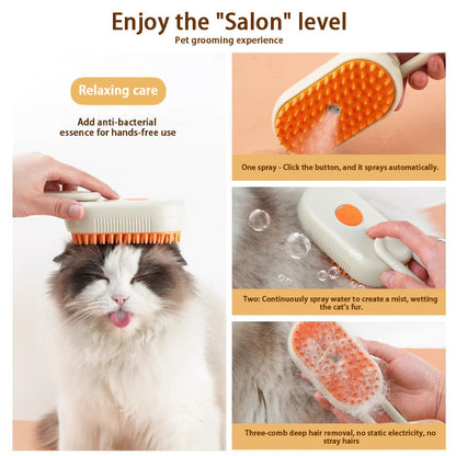 3-in-1 Pet Spray & Massage Brush with Essential oils FREE!