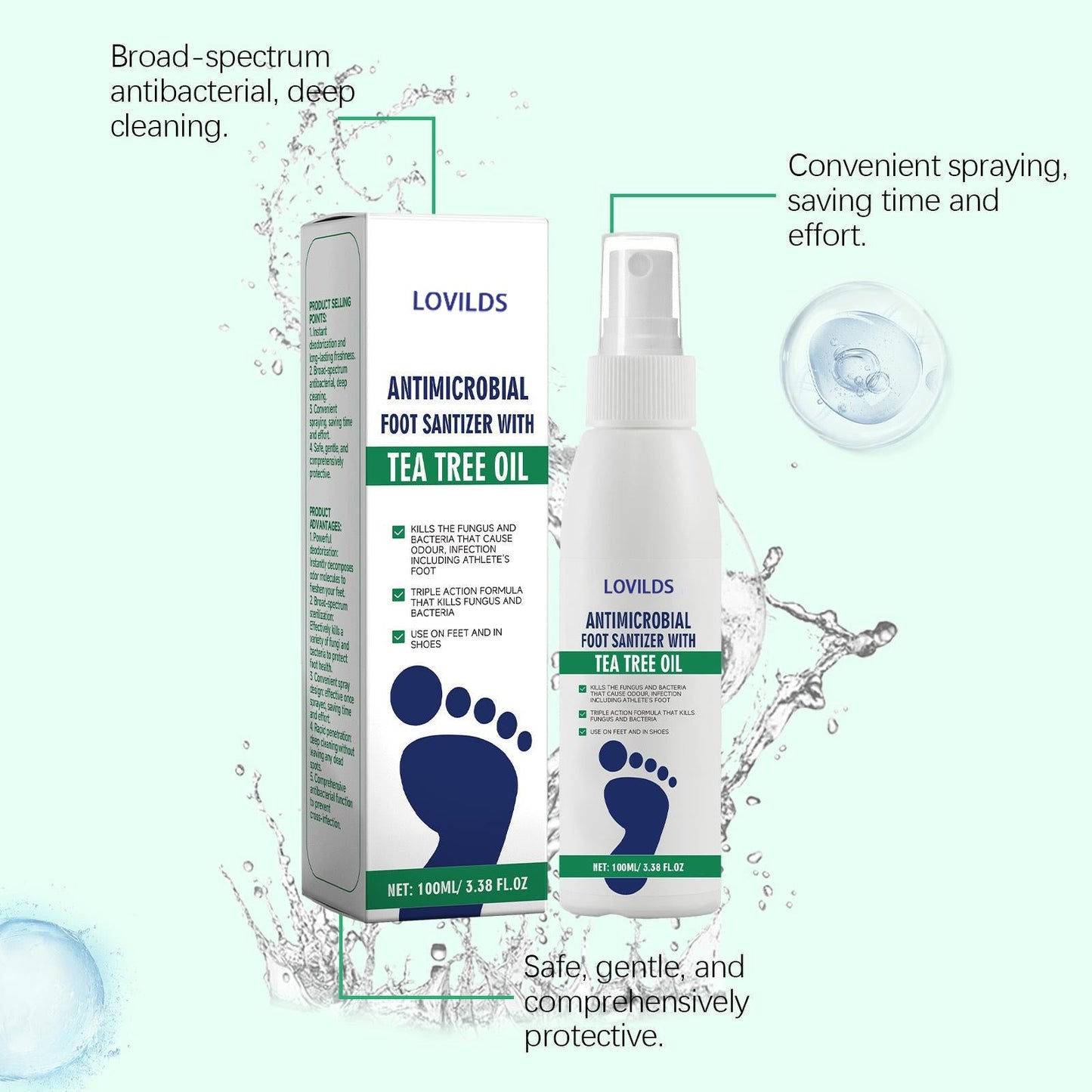 New User Offer🔥Tea Tree Oil Foot Care Spray – Premium Foot &amp; Nail Moisturizer, Odor Eliminator, and Crack Relief Solution